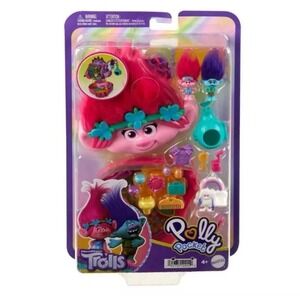 DreamWorks Trolls Polly Pocket Miniature Compact Playset with Poppy Branch 15 Pc